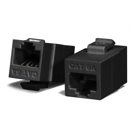 Cat6A UTP RJ45 Modular Keystone Coupler | High-Speed Data Transmission | Universal Fit | Black | by SERVEREDGE