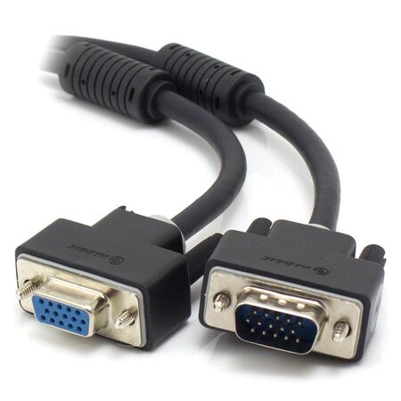 2m VGA/SVGA Premium Shielded Monitor Extension Cable | Up to 1920 x 1200 Resolution | Ferrite Core for Interference Reduction | by SERVEREDGE