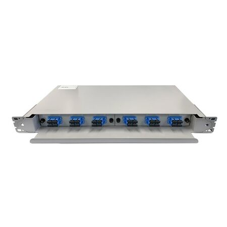 24 Port SC OS2 Fibre Sliding Patch Panel | 1RU Design | Includes Splice Cassette & Protector | by SERVEREDGE