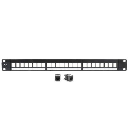 24 Port Cat6A Patch Panel | 1RU Rack Mount | 10 Gigabit Ethernet Support | by SERVEREDGE