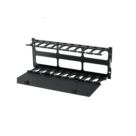 4RU Horizontal Cable Management | T Finger Design | Durable Metal Construction | Powder Coated Finish | by SERVEREDGE