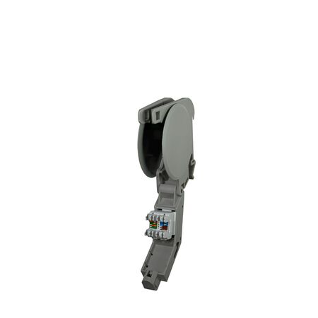 DIN Mount Single Keystone Jack Module | DIN Rail Compatible | Robust Construction | Black | by SERVEREDGE