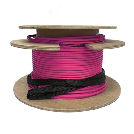 12 Core OM4 Indoor/Outdoor Riser Fibre Optic Cable | 2mm Oversleeving | 600mm Staggered LC-LC Terminations | 150m Length | Violet | by SERVEREDGE