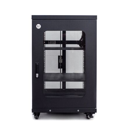 18RU Fully Assembled Free Standing Server Cabinet | 1000Kg Load Capacity | Locking Doors & Removable Panels | by SERVEREDGE