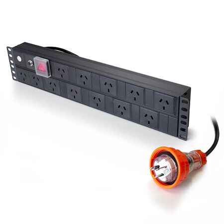 12 Port PDU 2RU Rack Mount | 15A Current | IP56 Captive Plug | by SERVEREDGE