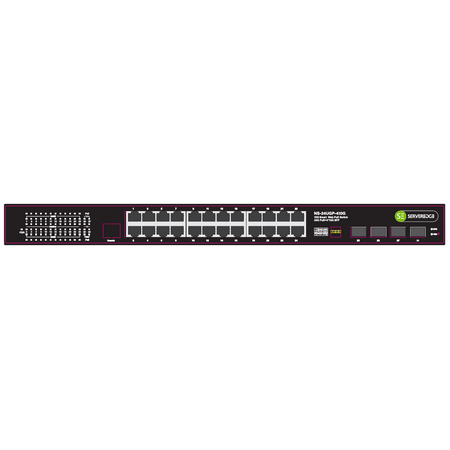 24 Port Gigabit PoE Managed Ethernet Switch | 10/100/1000BASE-T | 4x10G SFP Uplink | by SERVEREDGE
