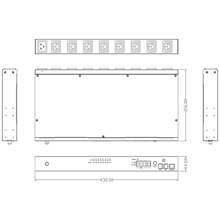 8 Port Switched PDU with Per Port Monitoring | IEC C13 Outputs | 10A, 240V | by SERVEREDGE
