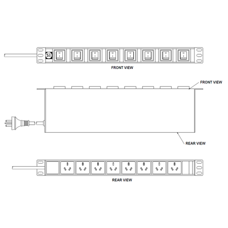 1RU 8 Port PDU | 10A 240V | Individually Switched Outputs | by SERVEREDGE