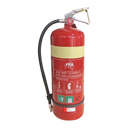Wet Chemical Fire Extinguisher 2.5 Litres | Stainless Steel | Class F Fire Safety | by Fire Factory Australia