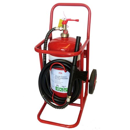75kg ABE Dry Powder Mobile Extinguisher | Class A, B, E Fire Safety | Robust & Mobile Design | by Fire Factory Australia