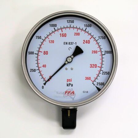 Hydrant Pressure Gauge | Dry Type 55mm | Up to 1000kPa | 1/4 inch PT Thread | by Fire Factory Australia