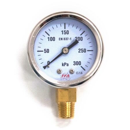 Hydrant Pressure Gauge | 55mm Dial Size | Up to 1000kPa | 1/4 inch PT Thread | by Fire Factory Australia