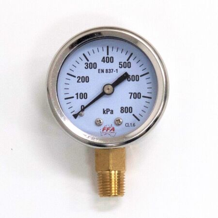 Hydrant Pressure Gauge | Dry Type 55mm | Up to 1000kPa | 1/4 inch PT Thread | by Fire Factory Australia
