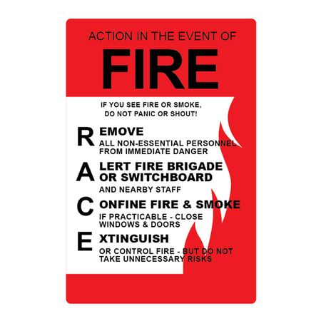 Fire Action Sign (Large) | Durable Plastic | Matte Finish | Clear Instructions | by Fire Factory Australia
