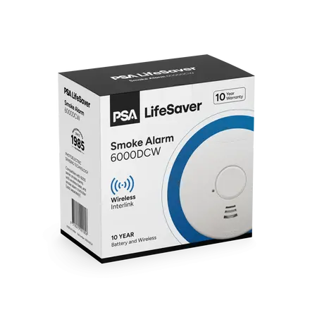 Wireless Interconnect PE Smoke Alarm | 10-Year Sealed Lithium Battery | Photoelectric Detection | 85 dB Alarm | by Fire Factory Australia