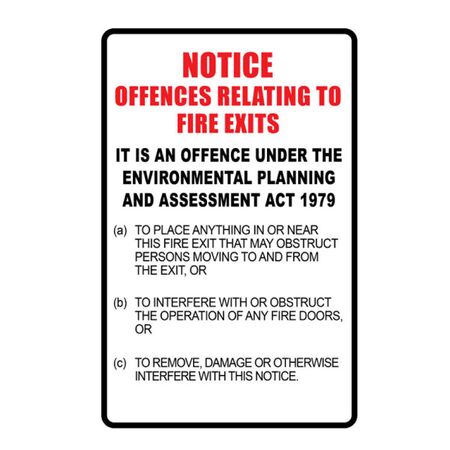 Fire Exit Notice Sign | Durable Plastic or Metal | Complies with Fire Safety Standards | 220mm x 320mm | by Fire Factory Australia