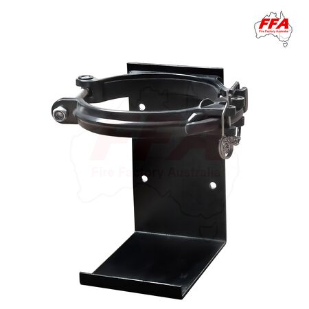 Heavy Duty Vehicle Bracket for 9.0Kg Extinguisher | Black Galvanized | Cannon Style Design | by Fire Factory Australia
