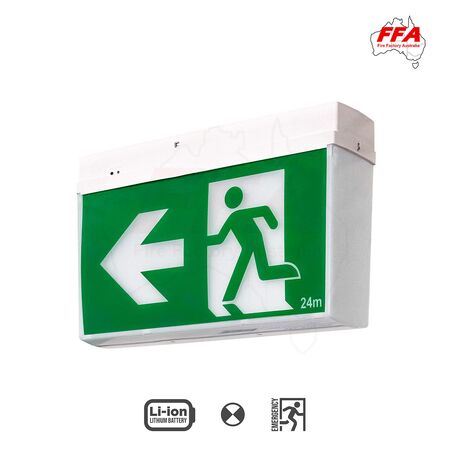 Surface Mount Exit Light Box | White Powder-Coated Finish | Easy Installation | by Fire Factory Australia