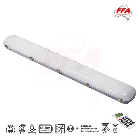 Smart LED Tri-proof 4 Foot Twin Emergency Batten | Adjustable CCT | IP65 Rated | Emergency Backup | by Fire Factory Australia