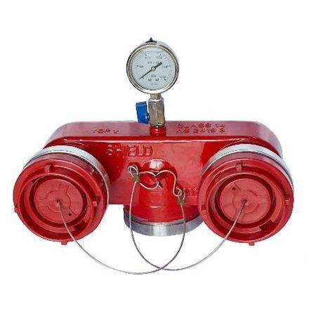Fire Booster Valve Dual Booster 4" Grooved Bottom Outlet | SS304 Construction | Oil Filled Pressure Gauge | Watermark Approved | by Fire Factory Australia