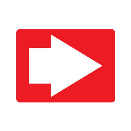 Directional Arrow (RED) Sign | High Visibility | Durable Plastic | Compact Size | by Fire Factory Australia