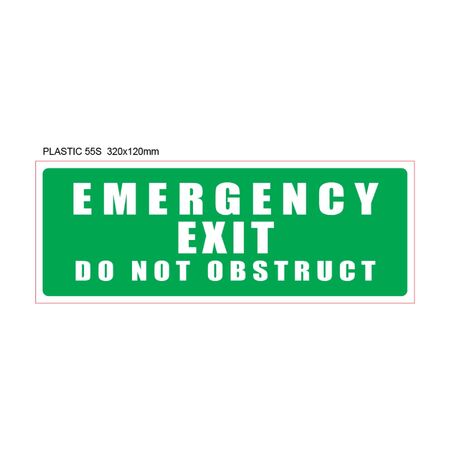 Emergency Exit Sign | Do Not Obstruct Message | High Visibility | Green Background | by Fire Factory Australia