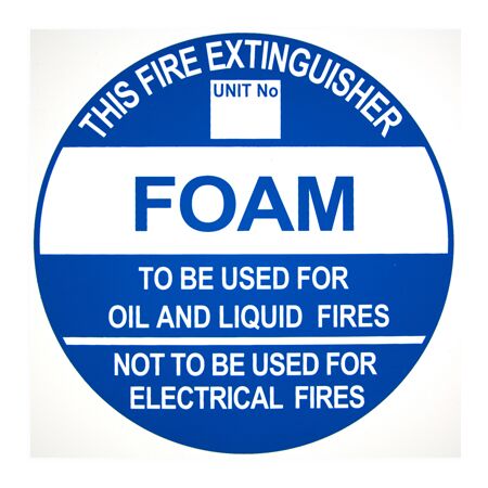 FOAM Extinguisher Identification Sign | Durable Plastic or Metal | High Visibility | 193mm x 193mm | by Fire Factory Australia