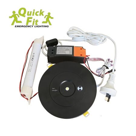 3W LED Recessed Emergency Light | Adjustable Dish 80mm/140mm | Black Finish | by Fire Factory Australia