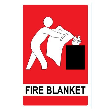 Fire Blanket Sign (Small) | Durable Plastic or Metal | Clear Visibility | Red and White Color | by Fire Factory Australia