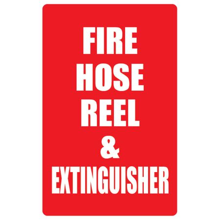 Fire Hose Reel & Extinguisher Angle Sign | Compact Size | Durable Weather-Resistant Plastic | Red & White | by Fire Factory Australia