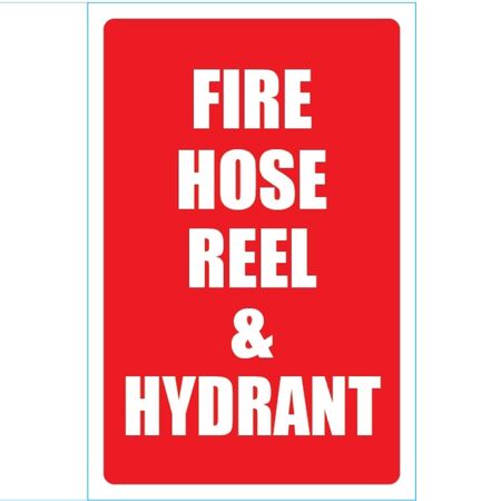 Fire Hose Reel & Hydrant Angle Sign | Durable Weather-Resistant Plastic | Compact Size | Fire Safety Red & White | by Fire Factory Australia