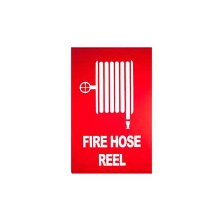 Fire Hose Reel Sign (Small) | Durable Weather-Resistant Plastic | Clear Visibility | Fire Safety Red & White | by Fire Factory Australia