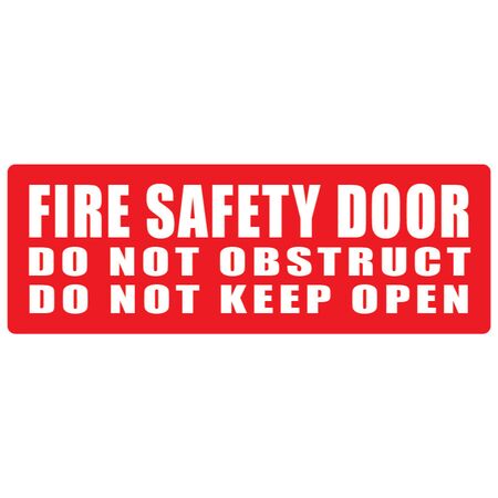 Fire Safety Door Sign | Do Not Obstruct & Keep Open | Durable Plastic/Metal | Red Background | by Fire Factory Australia