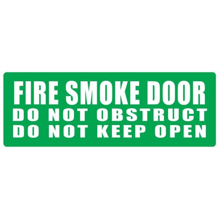 Fire Smoke Door Sign | Green Background | Durable Material | Clear Visibility | by Fire Factory Australia