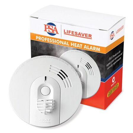 PSA Heat Alarm 240v | 9v Battery Backup | Ceiling Mount | Reliable Heat Detection | by Fire Factory Australia