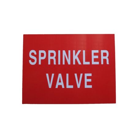 Sprinkler Valve Sign | Weather-Resistant Material | Clear Identification | 230mm x 300mm | by Fire Factory Australia