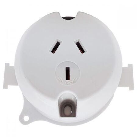 Surface Socket Outlet with 3 Pins | Durable Plastic Housing | Easy Surface Mount Installation | by Fire Factory Australia