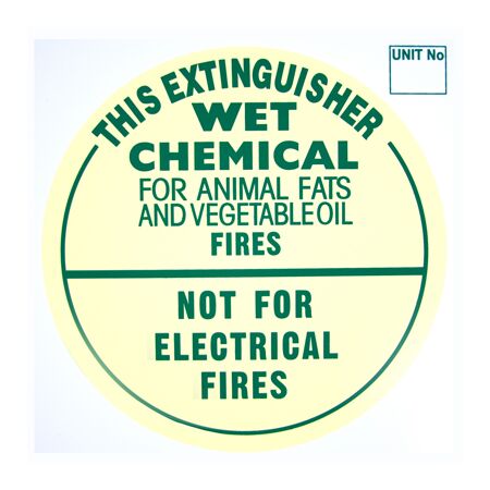 WET CHEM Extinguisher Identification Sign | Durable Plastic or Metal | Weather-Resistant | @Each by Fire Factory Australia