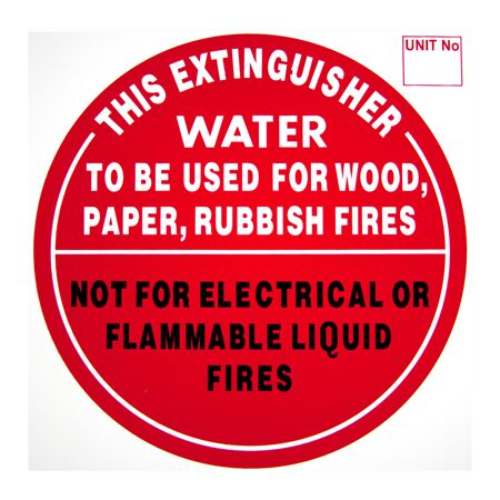 WATER Extinguisher Identification Sign | Durable Weather-Resistant Plastic | Clear Visibility | 193mm x 193mm | by Fire Factory Australia