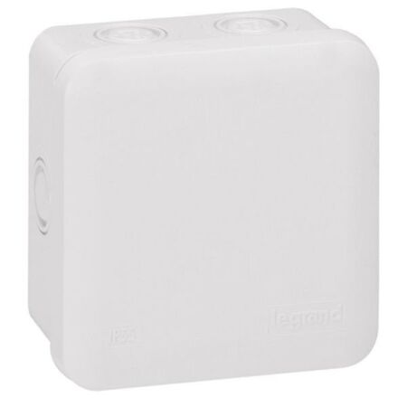 Plexo IP55 Weatherproof Box with Pre-Cut Knockouts and Plain Clip-On Cover 80mm x 80mm x 45mm