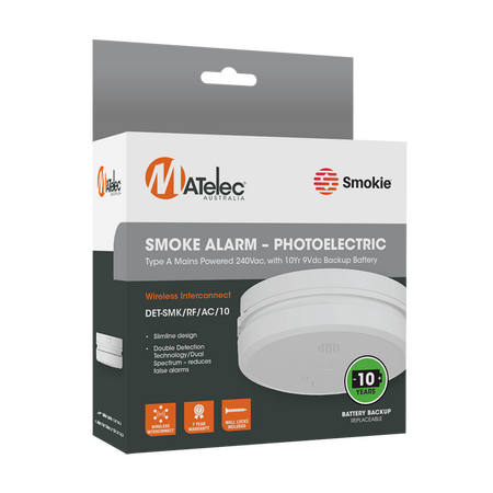 Type A Wireless Interconnect Photoelectric Smoke Detectors 240V