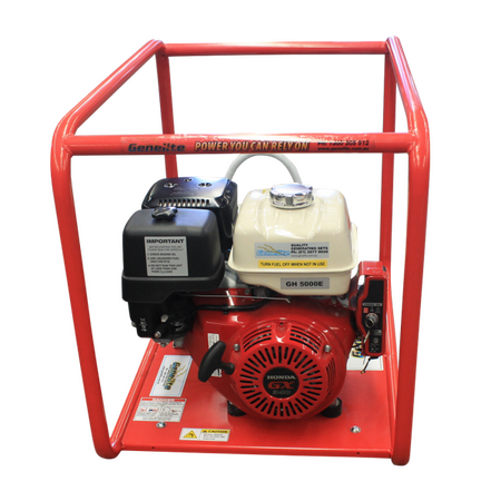 Honda GX340E Portable Petrol Generator | 5 kW Power Output | Key & Pull Start | Heavy-Duty Frame | by Genelite