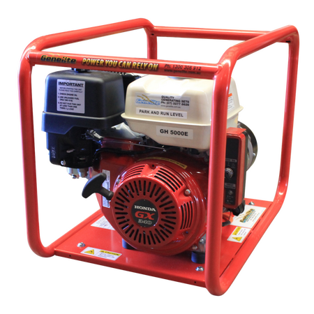 Honda GX340E Portable Generator | 5 kW Power Output | Key & Pull Start | Heavy-Duty Frame | by Genelite