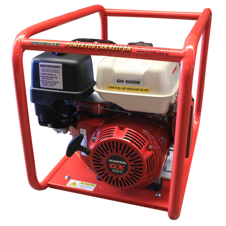 Honda GX390E Portable Petrol Generator | 6 kW Power Output | Key & Pull Start | by Genelite