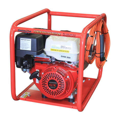 Honda GX390 Pull Start Welder | Weather Protected Outlets | Extra Large Roll Frame | by Genelite