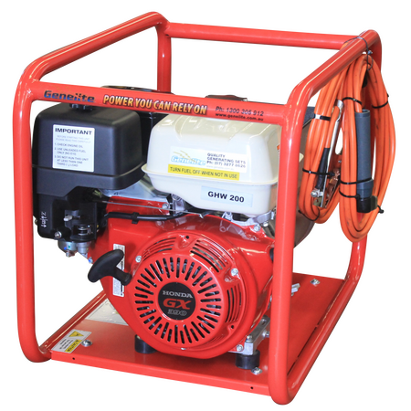 Honda GX390 Pull Start Welder | Weather Protected Outlets | Extra Large Roll Frame | by Genelite