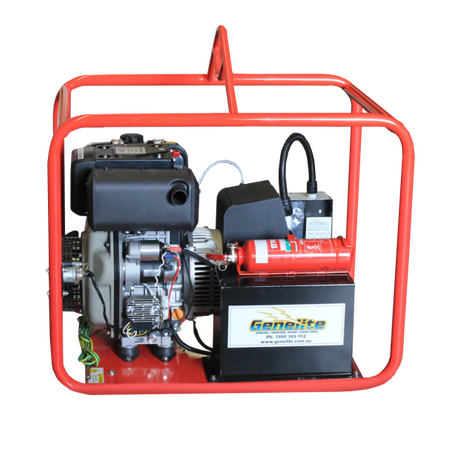 Portable Diesel Generator L100E | 5 kW Power Output | Key & Pull Start | Mine Spec Features | by Genelite