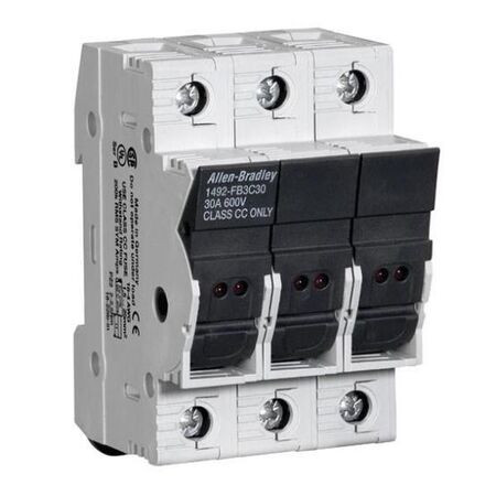 Allen-Bradley 1492FB3C30 Class CC Type Fuse Holder 30 Amp 3 Pole