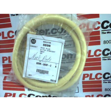 Allen-Bradley 889NU8AF2 Mini Cable Male Straight 8 Pins PVC Yellow 2m