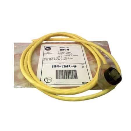 Allen-Bradley 889NL3AFA6F Mini Cable Female Right Angle Neon 3-Pin